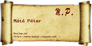 Máté Péter névjegykártya