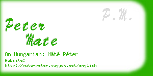 peter mate business card